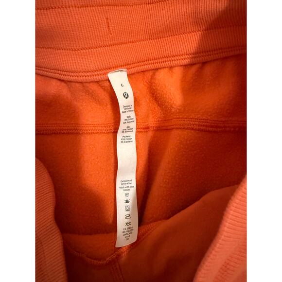 Lululemon Cotton Fleece Athletic Cozy Joggers – Orange Rust, Size 6 - Picture 4 of 7